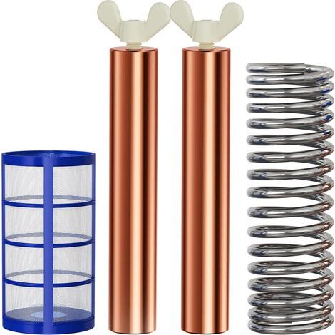 Kit de remplacement pour ioniseur de piscine au cuivre - 2 anodes de cuivre de rechange (10,5 x 1,8 cm), compatibilité universelle pour ioniseur Solar, ensemble complet avec tous les accessoires
