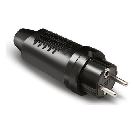FICHE 2P+T 16A CAOUTCHOUC NOIR IP44