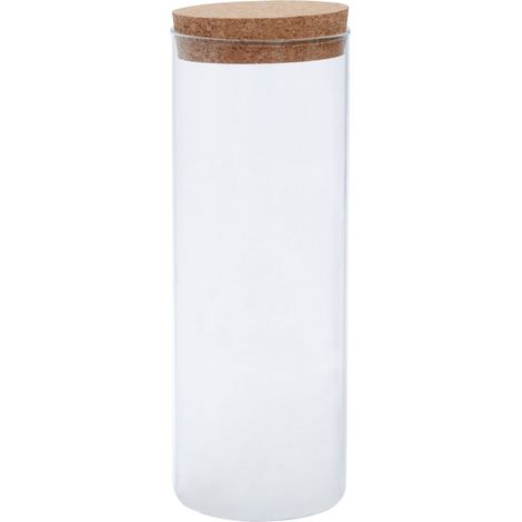 Premier Housewares Small Round Clear Glass Jar Extra Large With Renewable Cork Lid For Storage Multipurpose Stylish Lightweight Removable Lid w10 x d10 x h28cm (1/5)