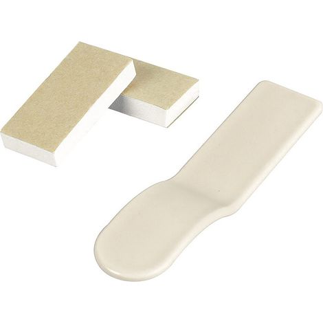 [Elevador de asiento de inodoro] – Mano  Para una higiene perfecta sin contacto  Fabricado en PP resistente (12 cm) – Caqui  Juego de 2 pegatinas (1/5)