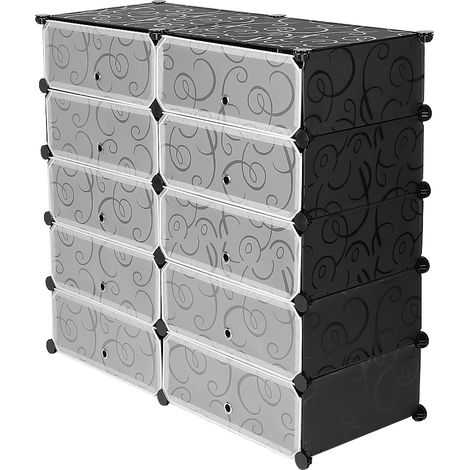 Armoire Penderie Rangement Etagère à Chaussures Modulable DIY 10 Cubes (1/5)
