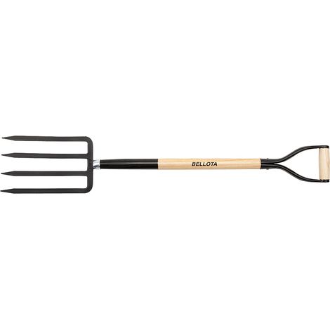 Horca para cavar - Espiga - 4 púas - Con mango