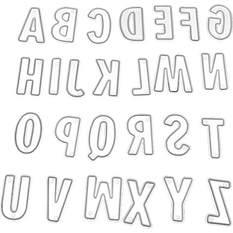 Lot de 26 matrices de découpe en métal, lettres de l'alphabet, chiffres, pour la fabrication de cartes, pochoirs, gaufrage, scrapbooking, bricolage, gravure (1/5)