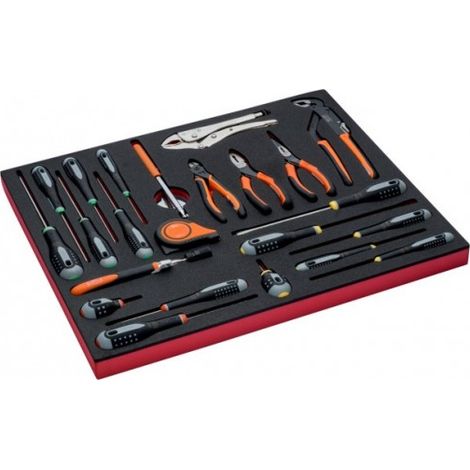 BAHCO - Jeu de tournevis/pinces, module mousse 3/3 Fit&Go - 23 pcs