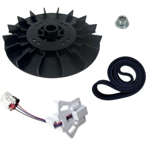 Poulie de moteur de rondelle WH03X32218 améliorée et courroie d'entraînement de rondelle WH01X27538 et capteur de vitesse de lave-linge WH03X32158 – Poulie de moteur pour lave-linge GE Hotpoint (1/5)