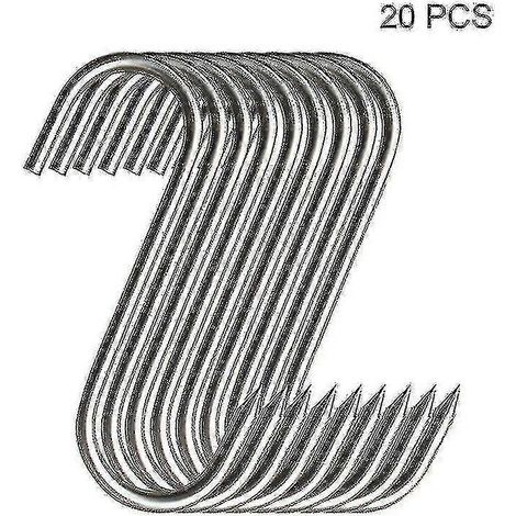 Filiyano-Lot de 20 crochets en acier inoxydable à pointe acérée, pratiques pour la boucherie, le fumage à chaud et à froid en cuisine. (1/5)