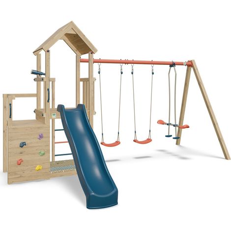 Aire de jeux en bois poutre métal 2,30 m XCHANGE CLEVER