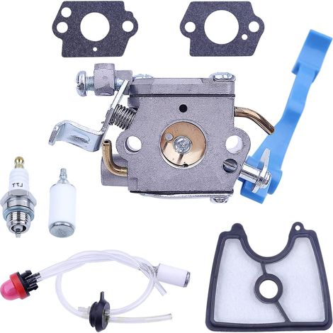 Kit de réglage de carburateur et filtre à carburant pour souffleur de feuilles Husqvarna 125B 125BVX 125BX, carburateur, filtre à air, filtre à carburant, bougie d'allumage, kit de conduite de carbura (1/5)