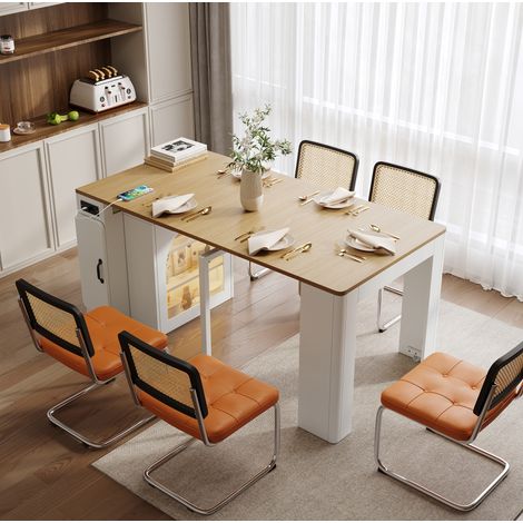 Mesa extensible cocina con almacenaje 149,6 cm OKMYHOME (1/5)