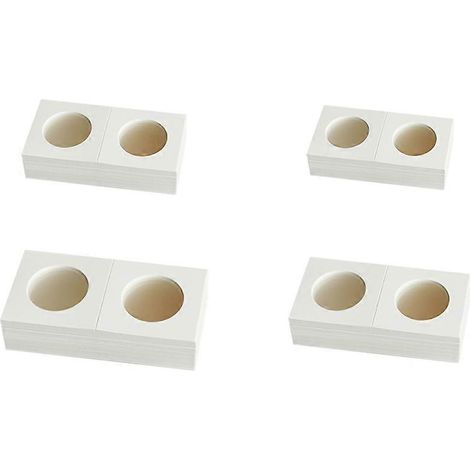 200 étuis à pièces en carton, protège-pièces pour pièces de 25 cents, boîtes à monnaie-3.5X3.5CM-White