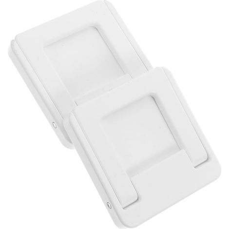 Poignée de Meuble Adhésive Carrée Blanche Abs Pliable, Lot de 2  Surface Lisse, pour Portes de Placard et Tiroirs, Format Compact, Usage Intérieur (1/5)
