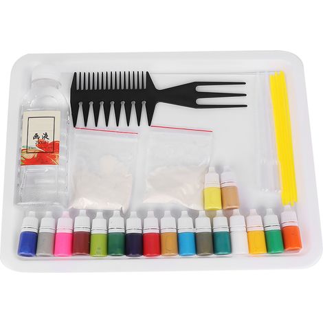 Lot de 18 couleurs A5 de pigments à eau pour marbrure sur papier, kit d'art Ebru pour enfants (1/5)