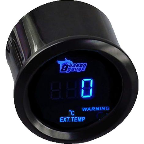 2" 52mm Voiture Moteur lumière LED Bleue numérique Afficher indicateur de température des gaz d'échappement Jauge mètre Jauge EGT EXT capteur