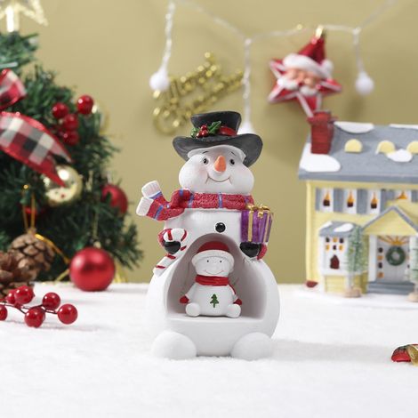 Veilleuse Bonhomme De Neige - Décoration Festive En Résine - Lampe LED Pour Bureau Chambre Salon - 1 Pièce (1/5)