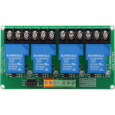 Module 4 canaux Relais 24V déclencheur haut/bas niveau Contrôle automatique Carte électronique (1/5)