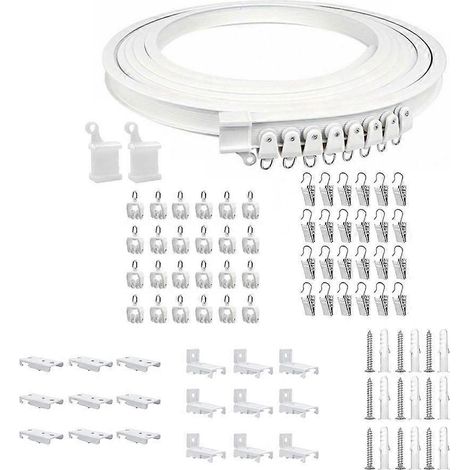 Rideau Rail 3 Mètres Kit d'Installation, Système de Voilage Sans Couture, Accessoire de Fenêtre Prêt à Monter, Longueur 3M pour Décoration Intérieure (1/4)