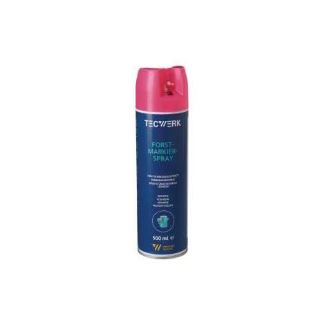 Peinture de marquage forestier rose fluo 500ml aérosol TECWERK (1/2)