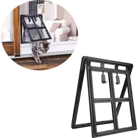 Puerta para mascotas, Puerta grande para perros, Entrada y salida controladas, Puerta para gatos multifuncional, 46351.5cm, Negro (1/5)
