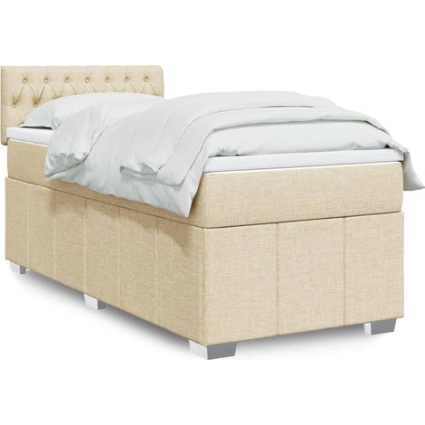 Boxspringbett mit Matratze Creme 80x200 cm Stoff (1/5)