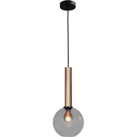 Lampe suspendue Ø 20cm Bella 2 Laiton doré avec verre fumé - 2980-02-05-20 (1/3)