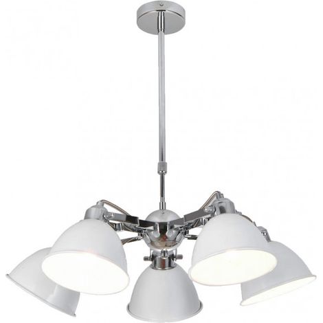buri lampe 5xe27 weiß/chrom regx52x52 cm