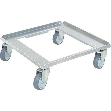BRB Transportroller/Kistenroller für Behälter 500x500 mm, Edelstahl, rostfrei, Lenkrollen verzinkt (1/2)
