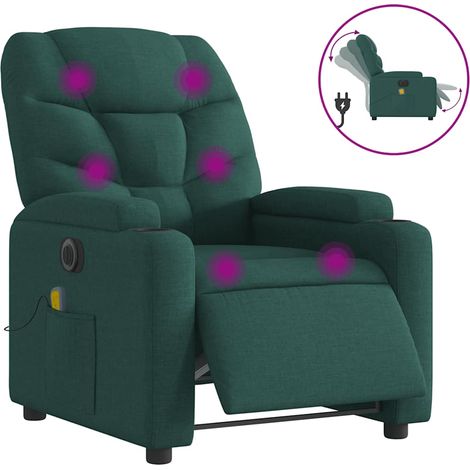 Maison Exclusive - Massagesessel Elektrisch Dunkelgrün Stoff
