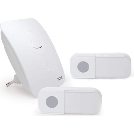 CARILLO PLUG FLASH EXTEL - Sonnette sans fil 100m enfichable + bouton supplémentaire OFFERT