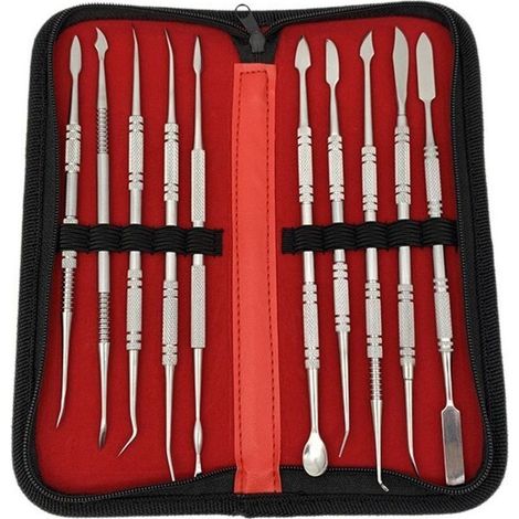 Ensemble de 10 outils de modelage en acier inoxydable pour cire et argile (1/5)
