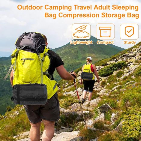 Sac de Compression, 2 pièces Oxford Tissu en Plein Air Camping Sac de Couchage Imperméable Voyage Adulte Compression Sac de Rangement pour Vêtements Camping Voyage Randonnée