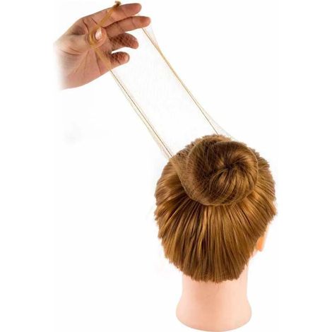 Filets à cheveux invisibles, lot de 20, marron clair, élastiques, 50 cm, pour ballet, danse, chef, infirmière (1/4)