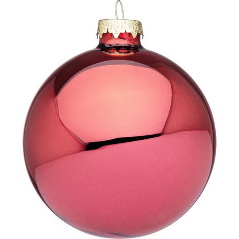 Palline per albero di Natale, sfera vetro rosso lava lucido -6 cm- 6 sfere