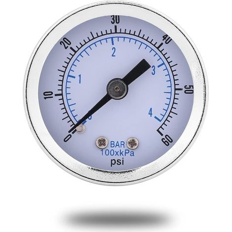 Manometre Pression, 0-60 psi 0-4 bar Filetage BSPT 1/8" Jauge de Pression d'eau pour Eau Huile Gaz (1/5)