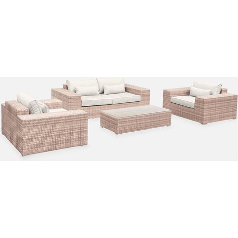 Salotto da giardino in resina extra large, 4 posti