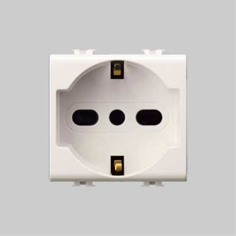 Presa italiana/tedesca 'easy' 10/16a 250v 2p+t - bianco EC ELETTROCANALI (1/2)