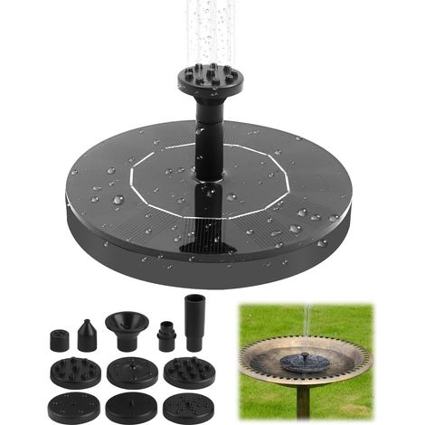 Fontaine solaire flottante ronde, 13 cm, avec pompe, 6 buses, jardin/bassin, jeux d'eau écologiques, sans batterie (1/5)