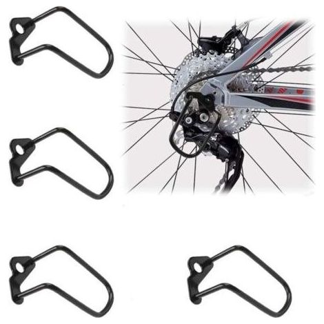 Lntyq Vélo Dérailleur Arrière Garde Support 4 Pièces Vélo Dérailleur Arrière Garde Protecteur de Dérailleur Arrière de Vélo Dérailleur arrière réglable en Acier pour Equipement de Vélo VTT (1/5)