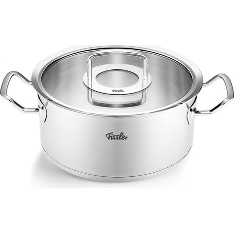 Sautoir (20 cm, 2,6 l) En Acier Inoxydable, Cocotte Avec Couvercle En Verre, Compatible Induction, Argenté (1/5)