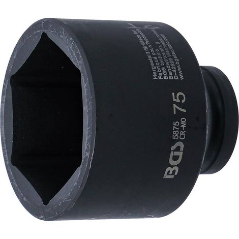 Douille à Choc Six Pans 25 mm (1) 75 mm - Acier Résistant - Usage Professionnel et Durable - D-Work