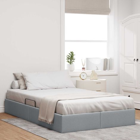 Estructura de Cama Ottoman Gris Claro 120 x 200 cm tela (1/5)