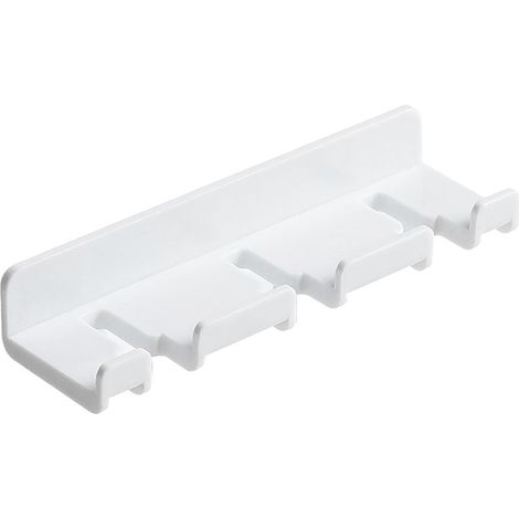 Ganci autoadesivi in due pezzi per la presa di ricarica, senza bisogno di forare, porta spazzolino da parete, adatti per bagno e toilette, colore bianco. (1/4)