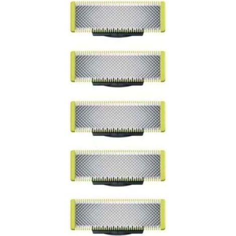 Lames de rechange compatibles avec OneBlade pour rasoir/tondeuse électrique OneBlade, en acier inoxydable haute résistance, pour la tonte, le coiffage et le rasage, lot de 5 (1/4)