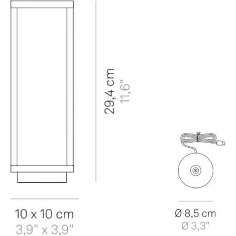 Lanterna Home da tavolo Grigio Scuro a Led da 2,2w a batteria IP54 Zafferano 3000K 12h massima potenza in alluminio