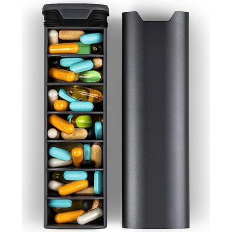 (1 Stück) Pillendose, Pillendose aus Aluminiumlegierung mit großem Fassungsvermögen, geeignet zur Aufbewahrung von Gesundheitsprodukten, Tabletten, Vitaminen und Medikamenten.