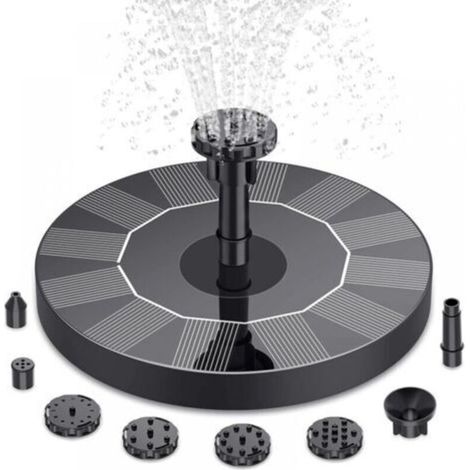 Outdoor floating solar fountain with 6 nozzles, solar pump for pond, solar garden fountain, bird bath, basin (1/5)