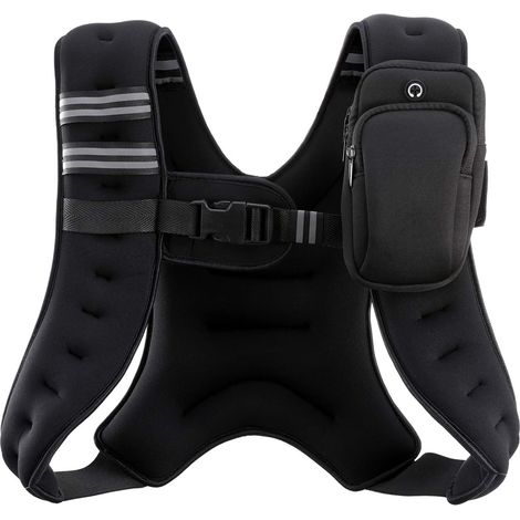 Gilet lesté pour homme et femme, musculation entraînement running fitness crossfit, gilet de poids noir (1/5)