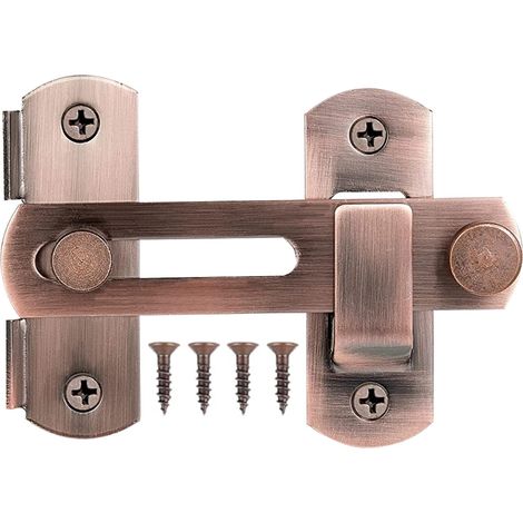 Serrure de porte de grange coulissante plus épaisse, 3,94" x 2,75" en acier inoxydable, loquet de porte, loquet de sécurité, petit boulon de porte pour salle de bain, extérieur (Argent)