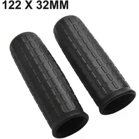 Lot de 2 poignées de brouette en caoutchouc, tubes ronds noirs, poignées universelles de rechange antidérapantes, revêtement antidérapant 122 x 32 mm - JXLGV (1/5)
