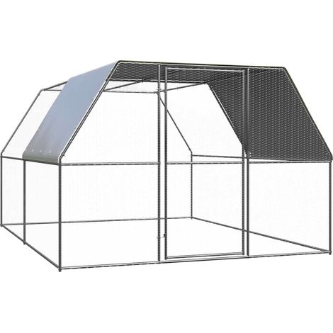 Enclos Poulailler extérieur - Parc enclos pour animaux Cage à poules 3x4x2 m Acier galvanisé BV867171 - BonneVie (1/4)