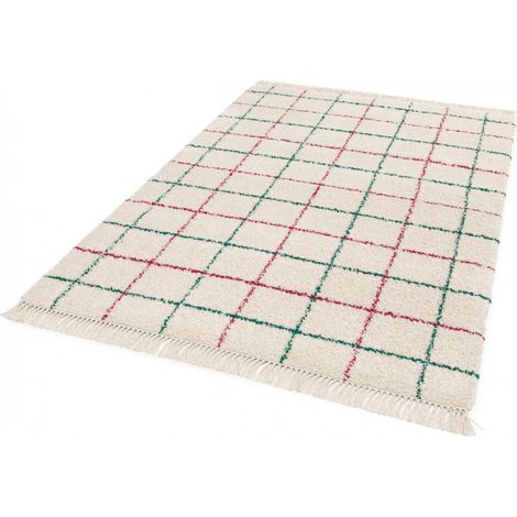 BOBOCHIC - Tapis poils longs GOZA motif graphique  160x230